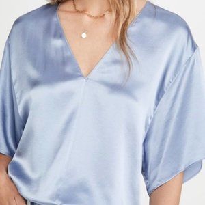 VINCE | V-Neck Light Blue Silk Blouse (Never Worn!)